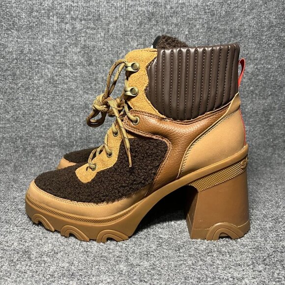 Sorel Women's Brex Heel Cozy Lace Bootie Boot Tawny Buff Brown Size 11 NWOB - Picture 3 of 10
